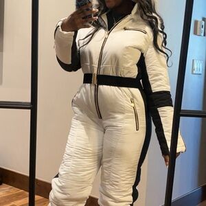 White and Black snowsuit